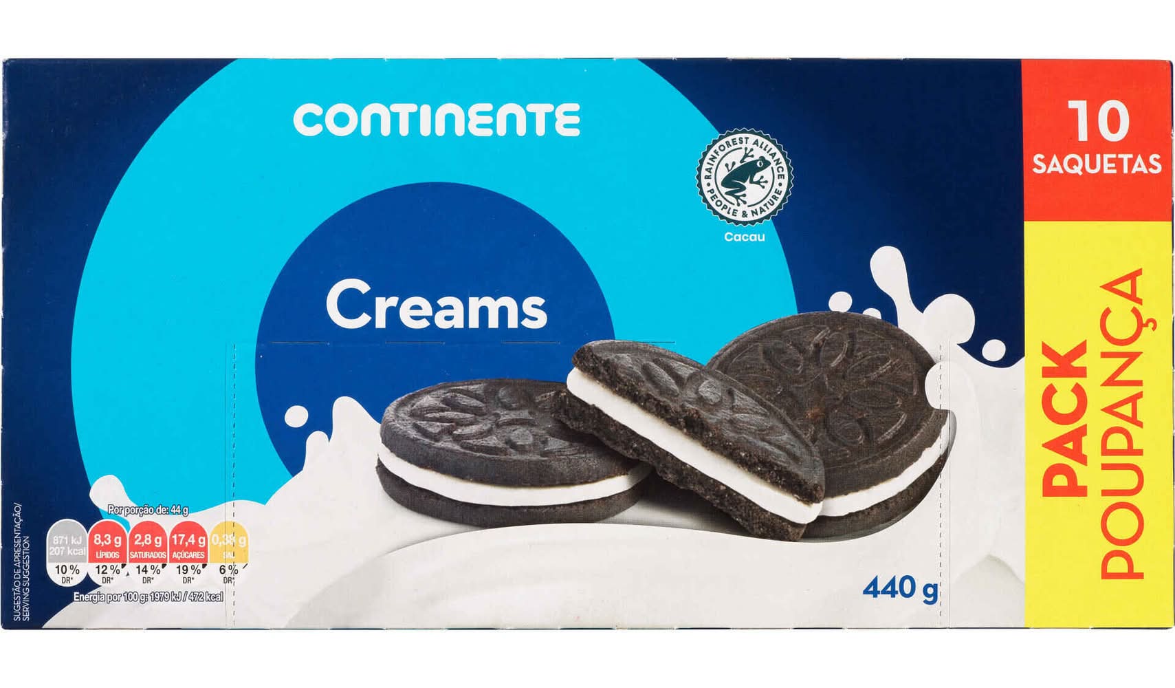 Bolachas Creams Pack Poupança Continente (emb. 440 gr)