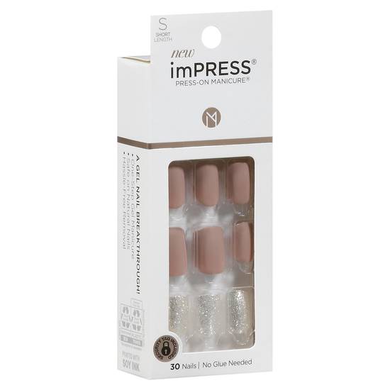Impress Press-On Manicure Short Length One More Chance Nails 33 (30 ct)