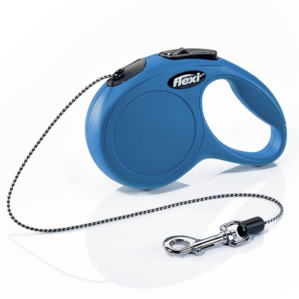 flexi® New Classic Retractable Cord Dog Leash (Color: Blue, Size: X Small - 10 Ft)
