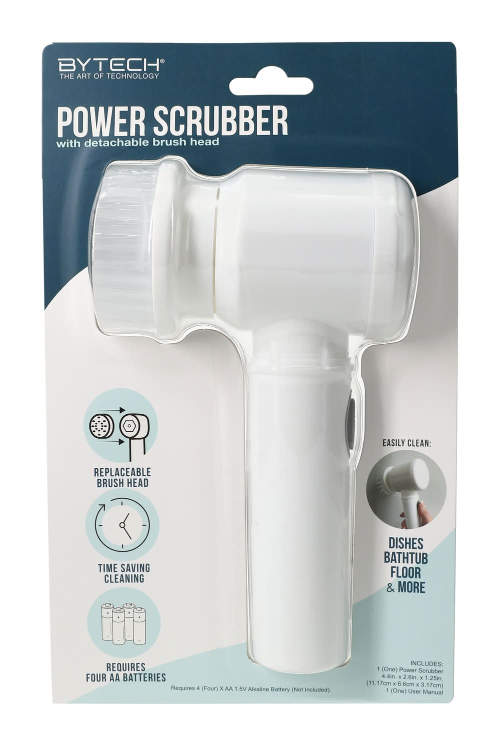 Bytech Handheld Power Scrubber Brush, 4.4x2.6x1.2 in