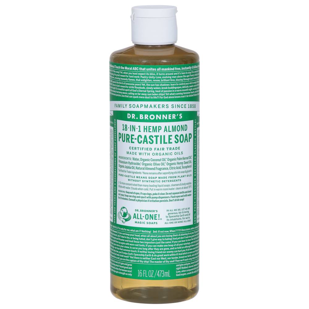 Dr. Bronner's 18 In 1 Hemp Almond Pure-Castile Liquid Soap