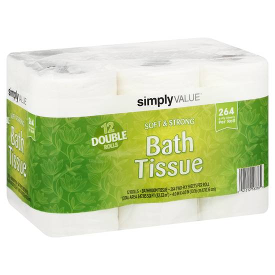 Simply Value Soft & Strong Double Rolls 2 Ply Bathroom Tissue (12 ct)