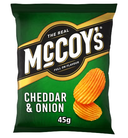 McCoy's Cheddar & Onion, Ridge Cut Potato Crisps (45g)