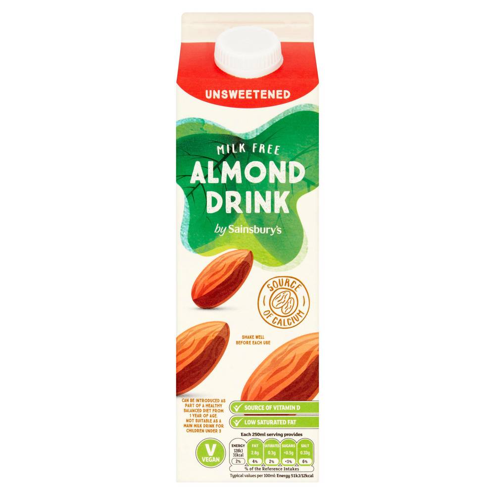 Sainsbury's Unsweetened Almond Drink 1L