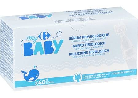 Sérum physiologique CARREFOUR BABY - les 40 unidoses de 5mL
