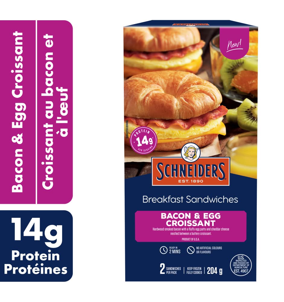 Schneider's Bacon & Egg Croissant Breakfast Sandwiches (204 g)