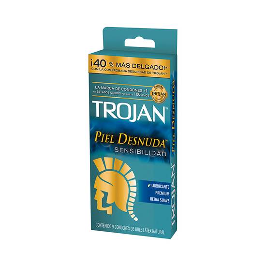 Trojan condones piel desnuda (9 piezas)