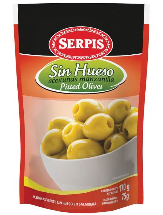 Serpis · Aceitunas manzanilla verdes sin hueso en salmuera (175 g)