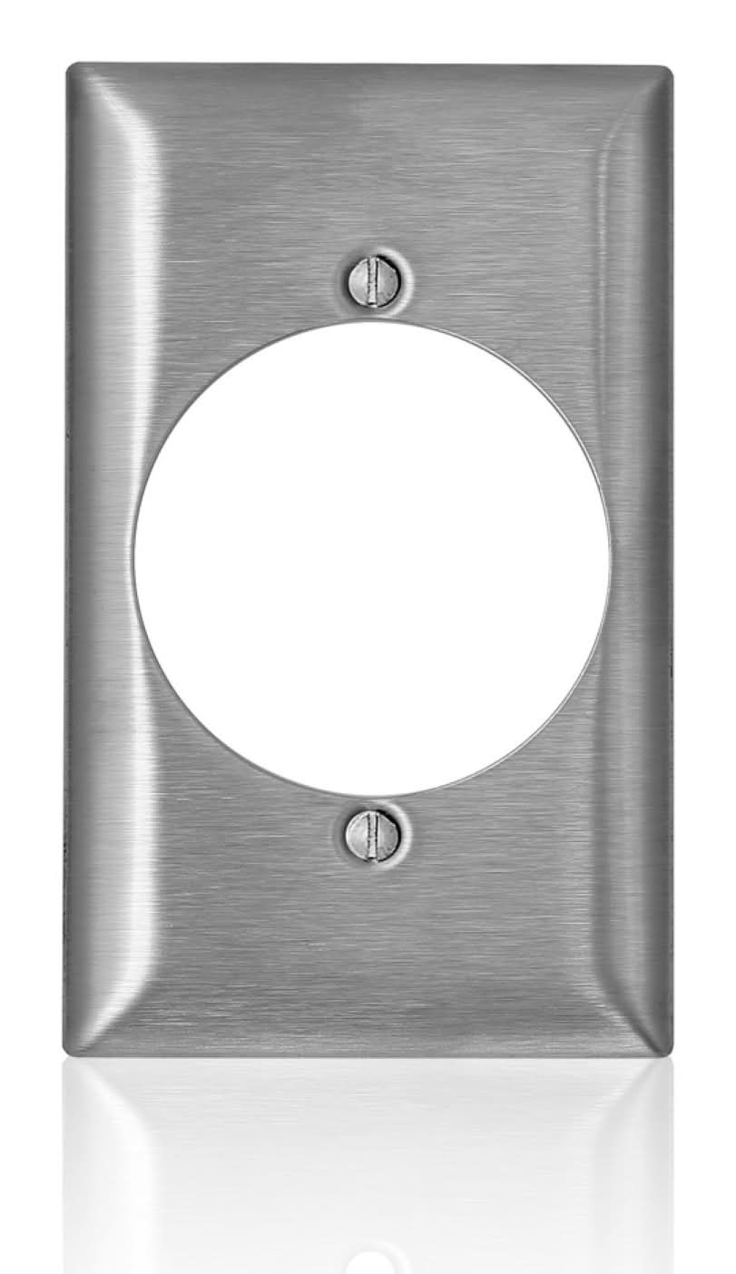 Leviton C-Series Stainless Steel 1 Gang Metal Single Outlet Wall Plate 1 Pk