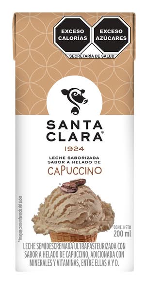 Santa Clara · Leche semidescremada deslactosada ultrapasteurizada, helado de capuccino (180 ml)