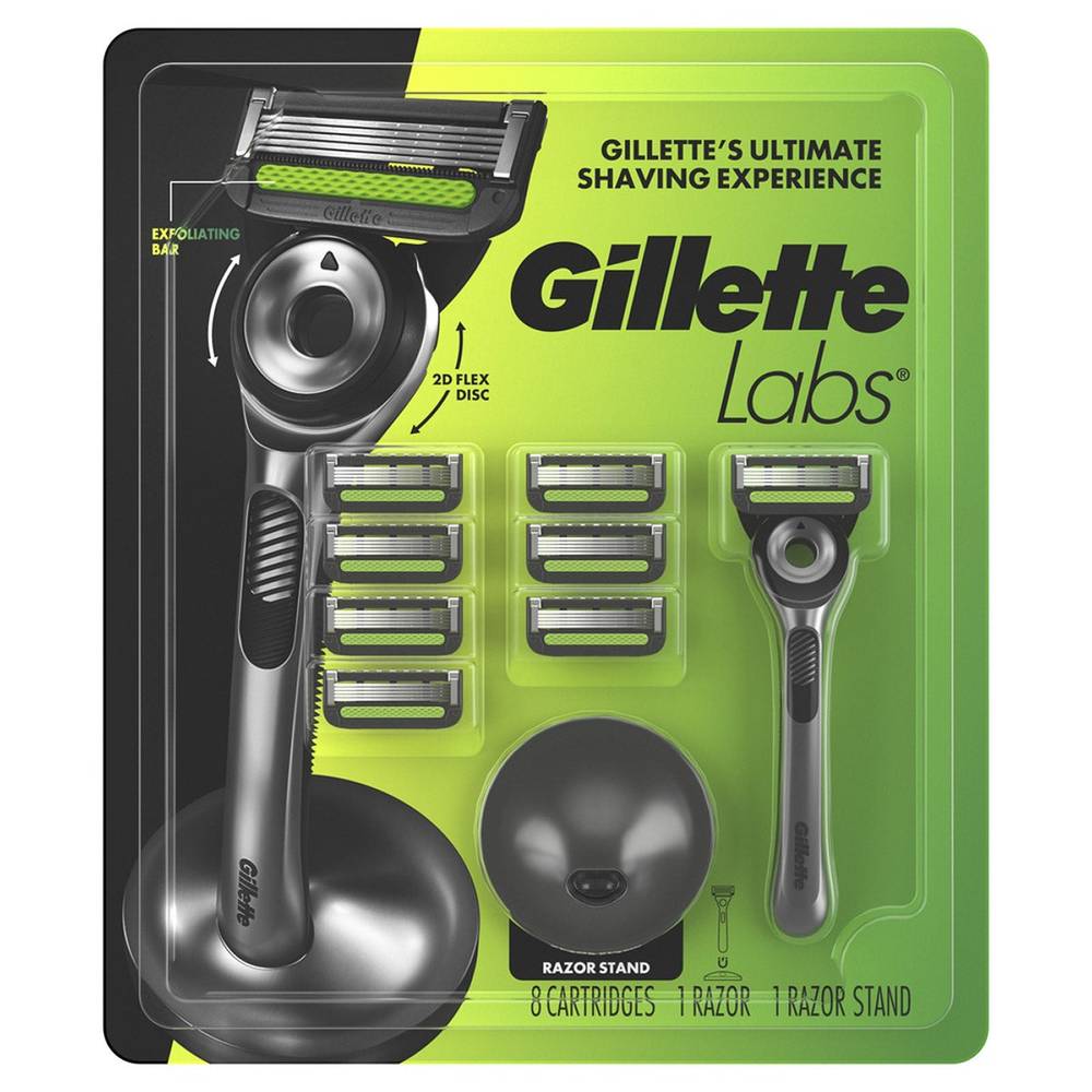 GilletteLabs 1 Razor With Dock + 8 Cartridges