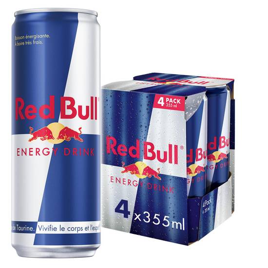 Red Bull - Boisson énergisante (4 pièces, 355 ml)