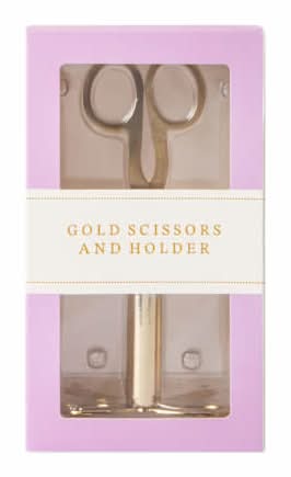 Gold Scissors And Holder Set