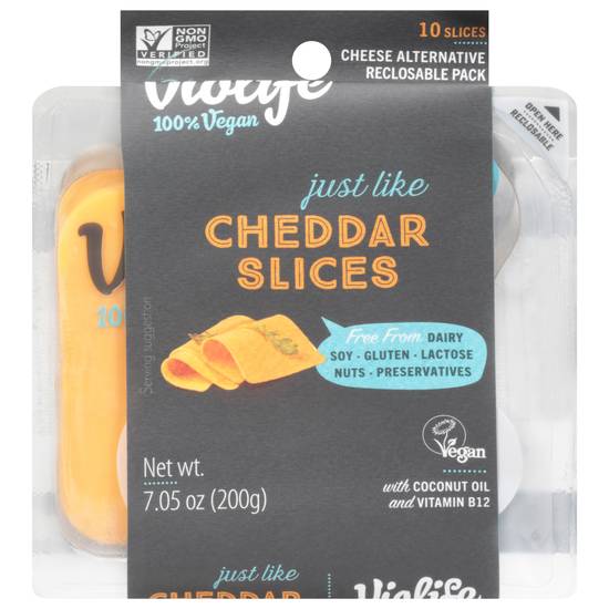 Violife Cheddar Slices Cheese Alternative (10 ct)