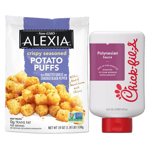 Alexia Crispy Seasoned Potato Puffs and Chick Fil-A Polynesian Sauce bundle