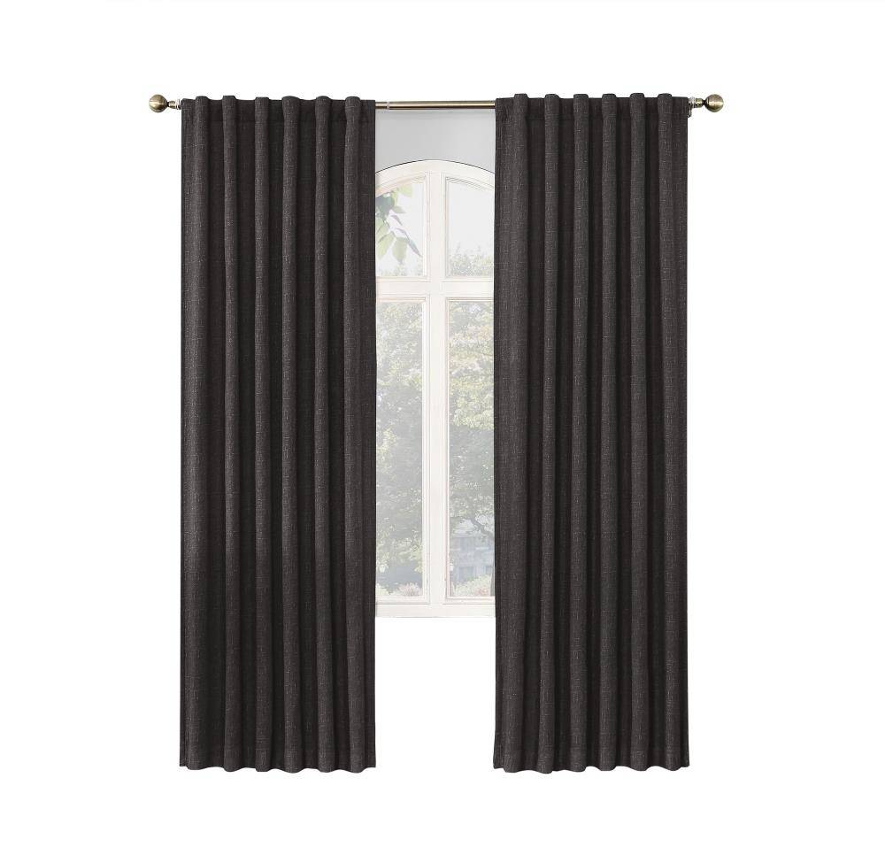 allen + roth 84-in Coal Room Darkening Thermal Lined Back Tab Single Curtain Panel | 51458