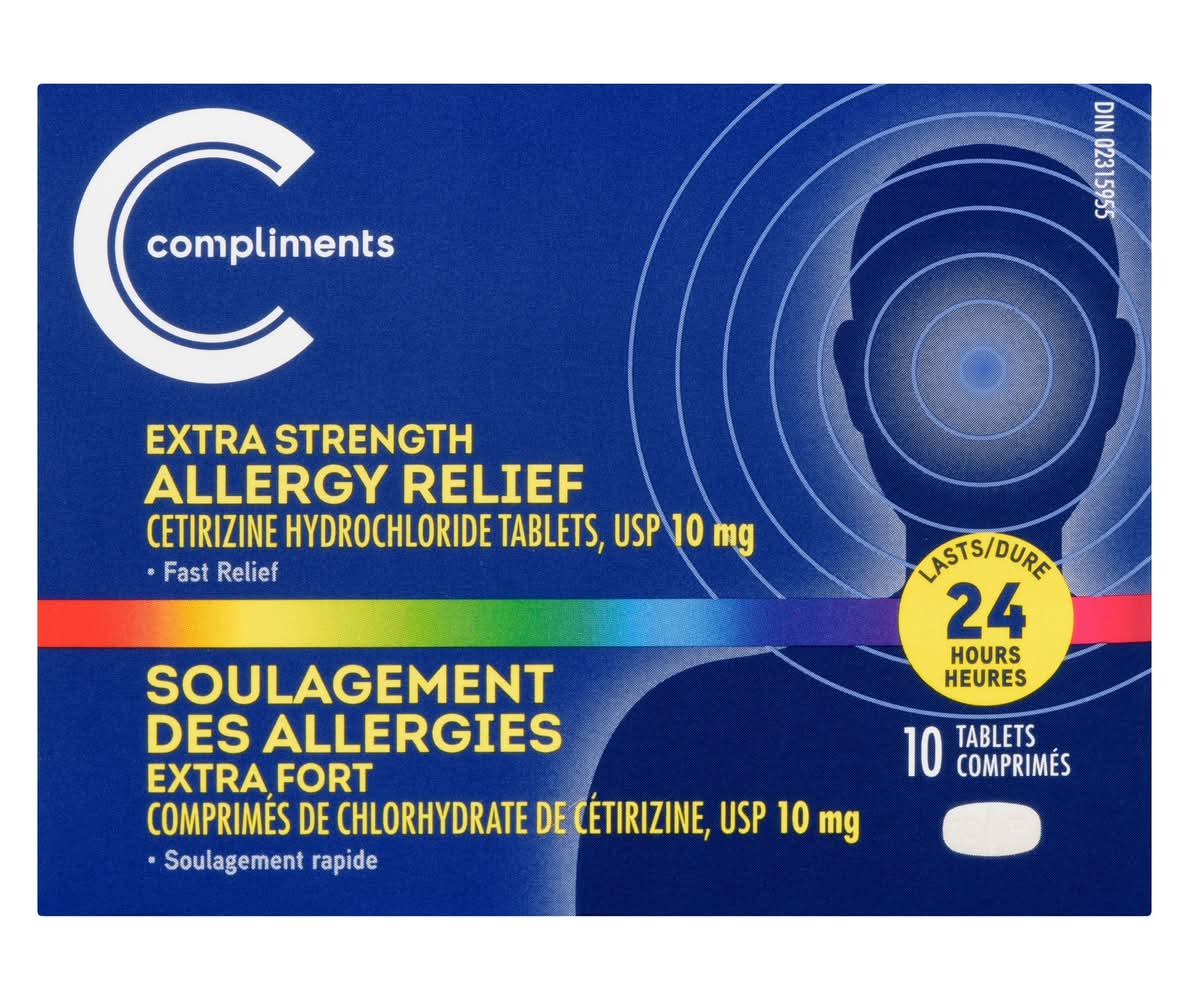 Compliments Extra Strength 10 mg Allergy Relief (10 ct)