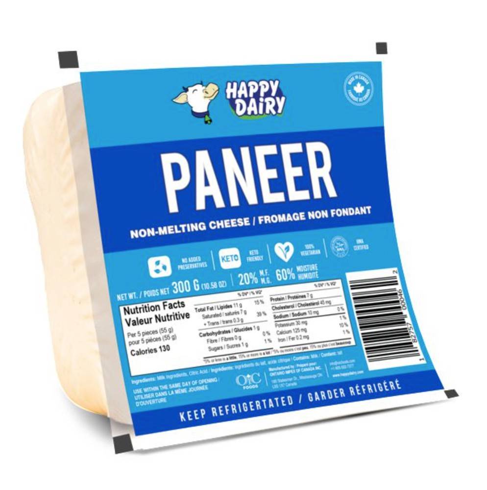 Happy Dairy Paneer Non-Melting Cheese (300 g)