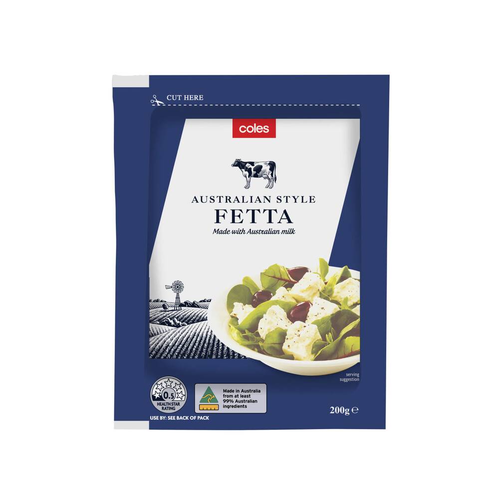 Coles Dairy Cheese Fetta Aust Style 200g