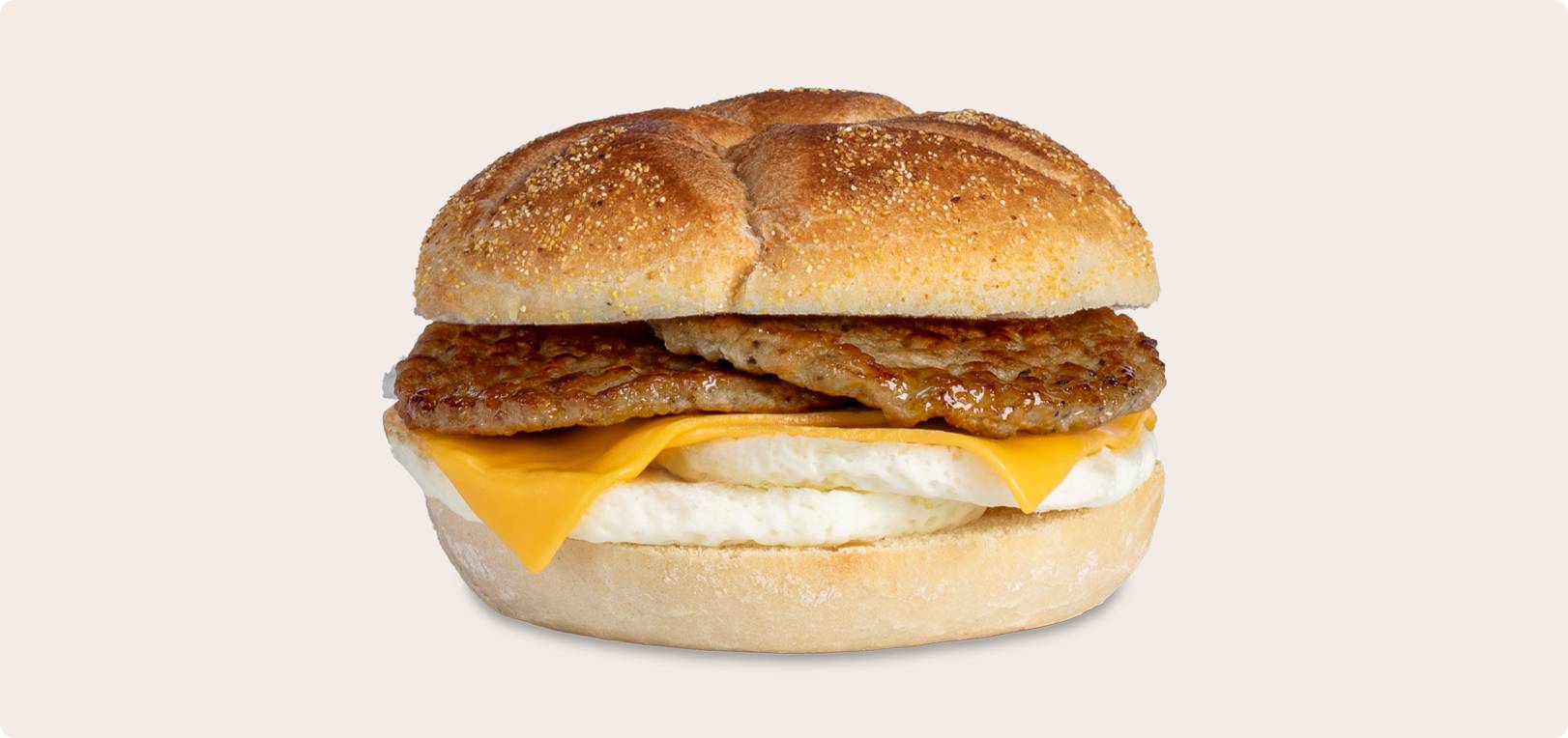 Turkey Sausage, Egg & Cheese on a Kaiser Roll