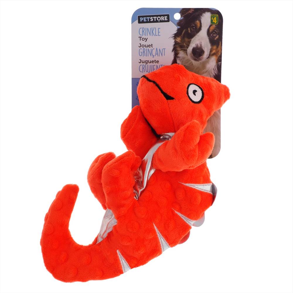 Crinkle Chameleon Dog Squeaky Toy