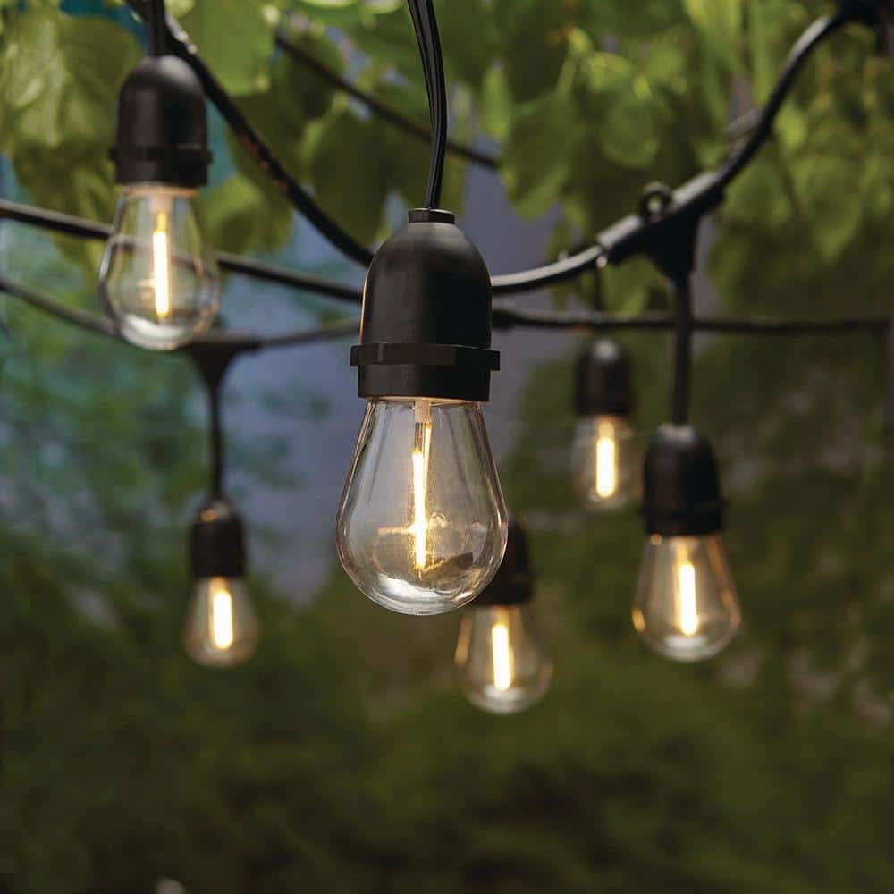 Hampton Bay 10-Light 20 Ft. Outdoor Solar Led Edison Bulb String Light