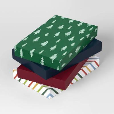 4ct 8"x2" Festive Print Blouse Christmas Gift Box - Wondershop™