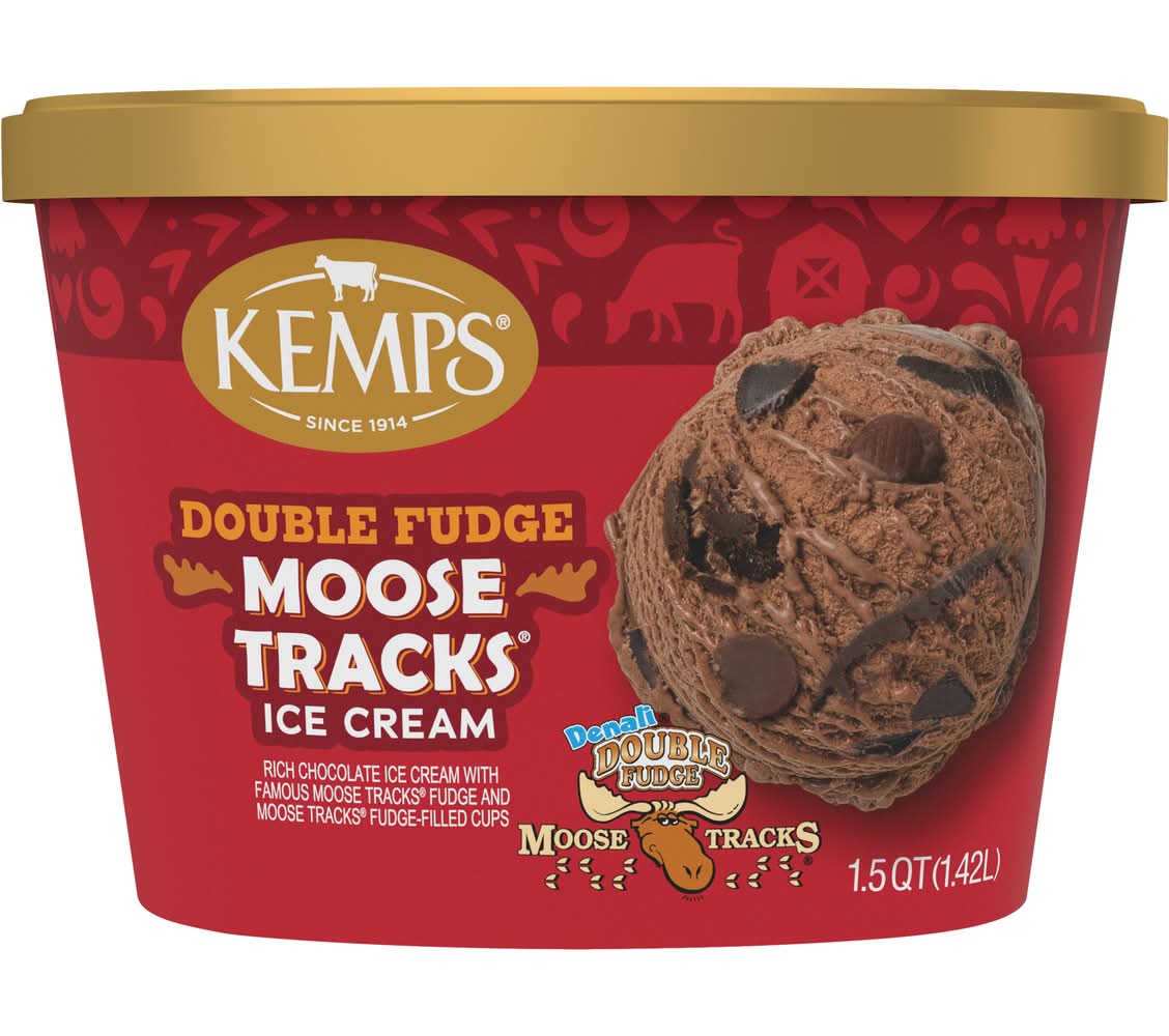 Kemps Ice Cream, Double Fudge Moose Tracks (1.5 qt)