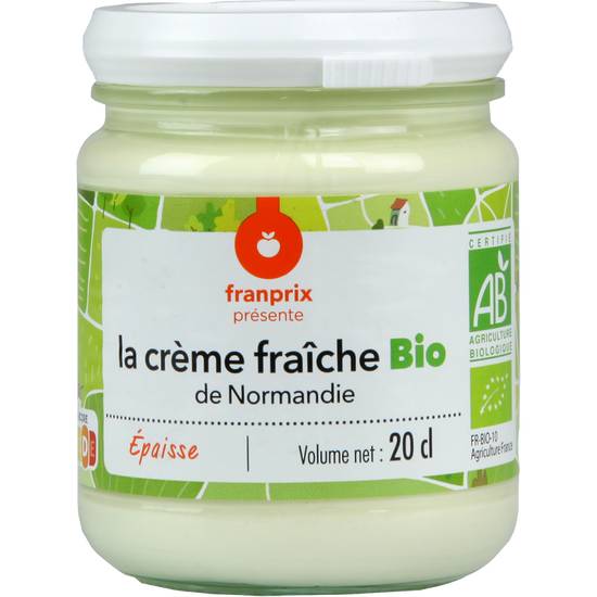 Crème fraîche de Normandie Bio Marché  franprix bio 20cl