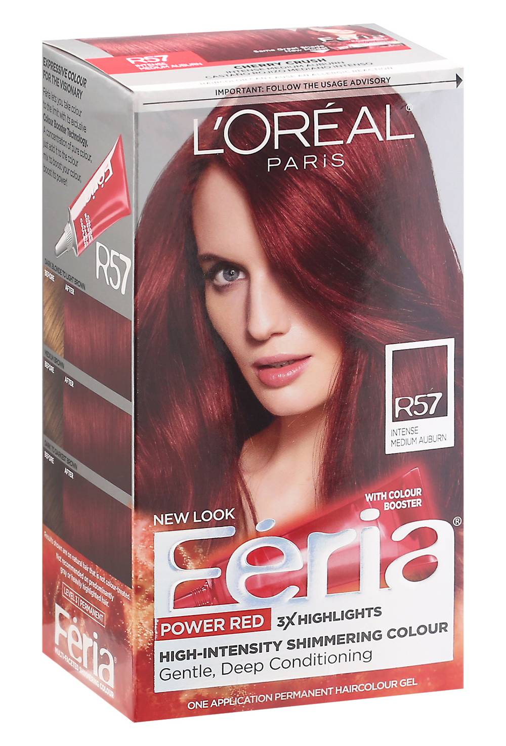 L'Oréal R57 Intense Feria Permanent Hair Color, Medium Auburn (9.6 oz)
