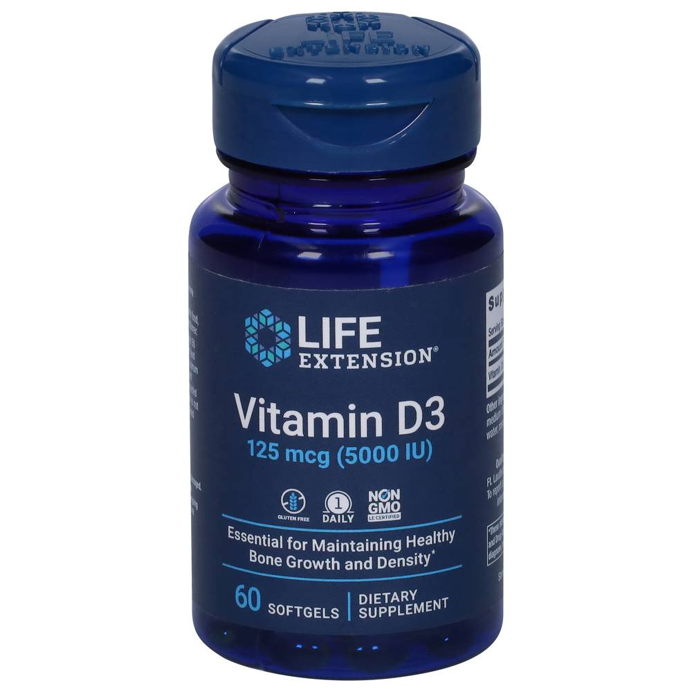 Life Extension Vitamin D3 125 Mcg Supplement (60 ct)