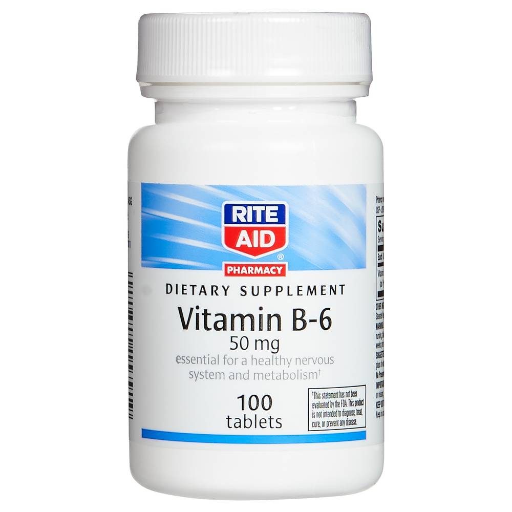 Rite Aid Pharmacy Vitamin B6 Tablets 50mg (100 ct)