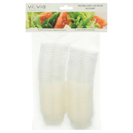 Viovia 2 oz Tasting Cups With Lids (50 cups)