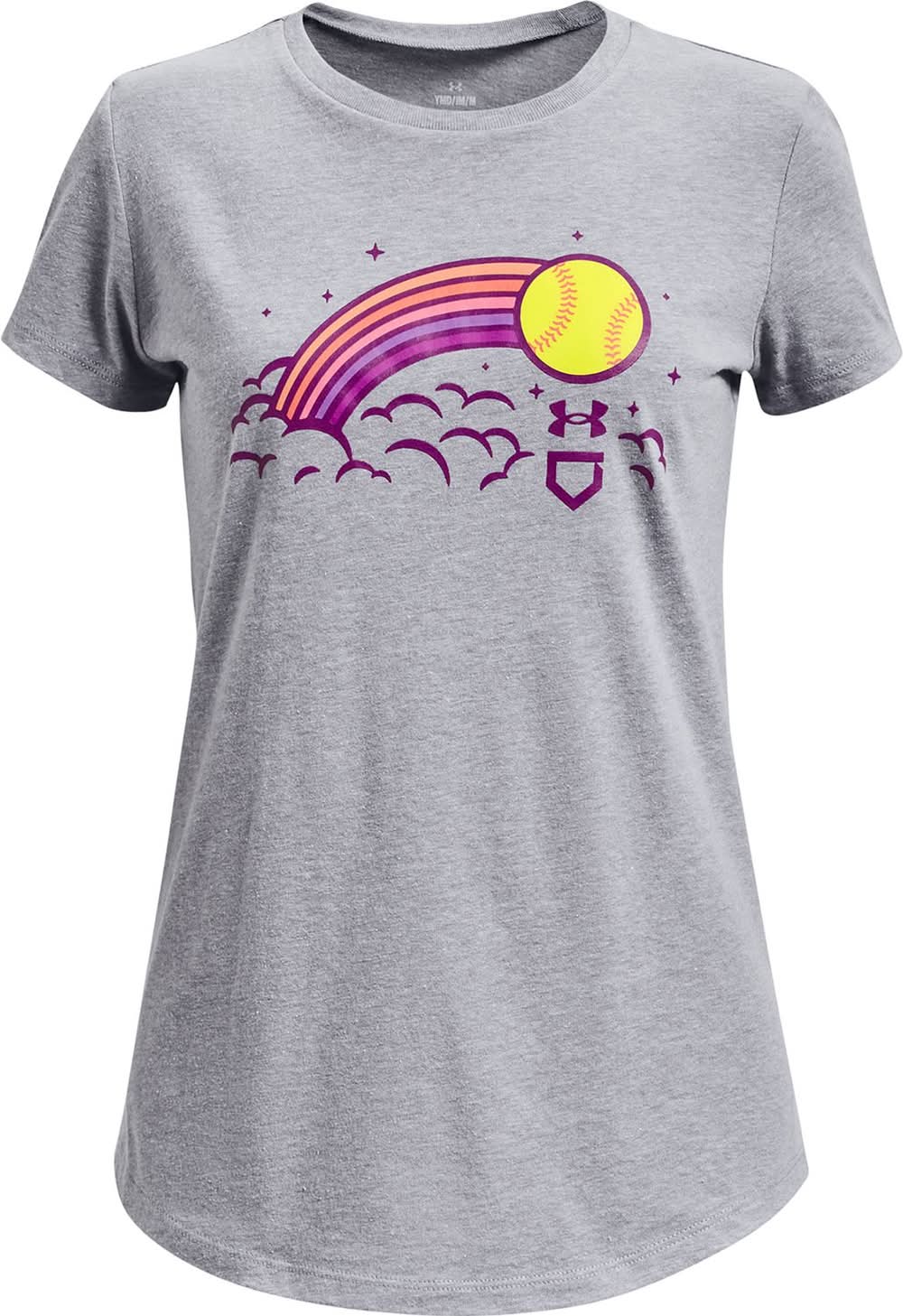 Under Armour Girls' Rainbow Softball Short Sleeve T-Shirt (Heather, S)
