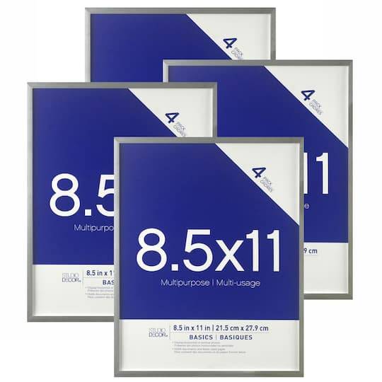 Studio Décor Multipurpose Wall Frames, 8.5" X 11", Silver (4 ct)