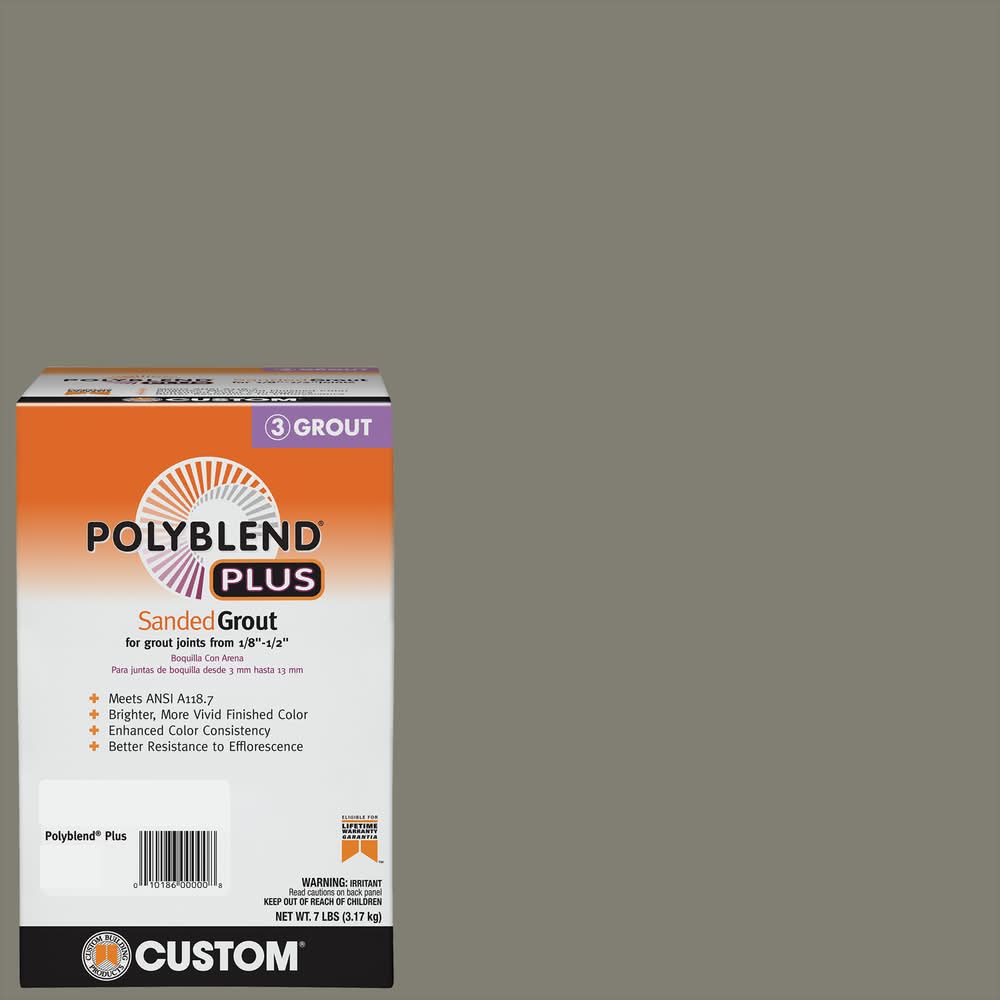 Custom Building Products Polyblend Plus Indoor And Outdoor Natural Gray Sanded Grout 7 Lb