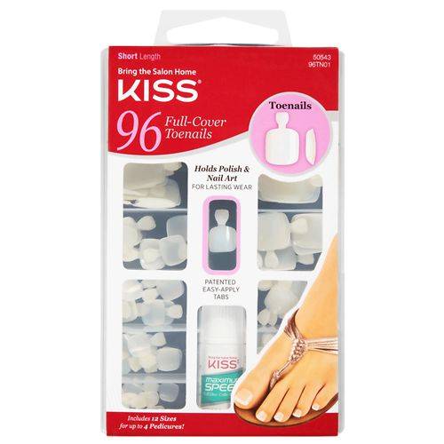 Kiss Salon Results Full Cover Toenails Kit - 96.0 ea