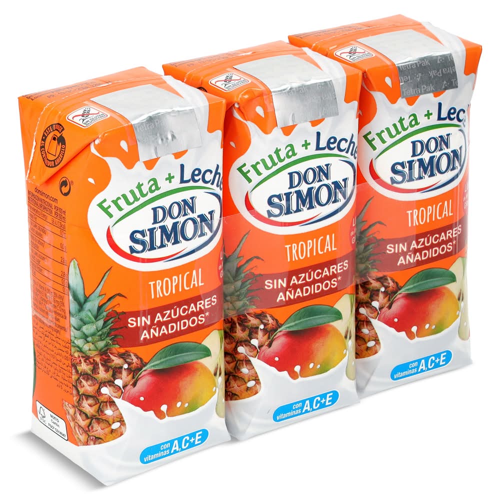 Bebida De Zumo De Frutas Y Leche Tropical Don Simón Brik 3 X 330 Ml