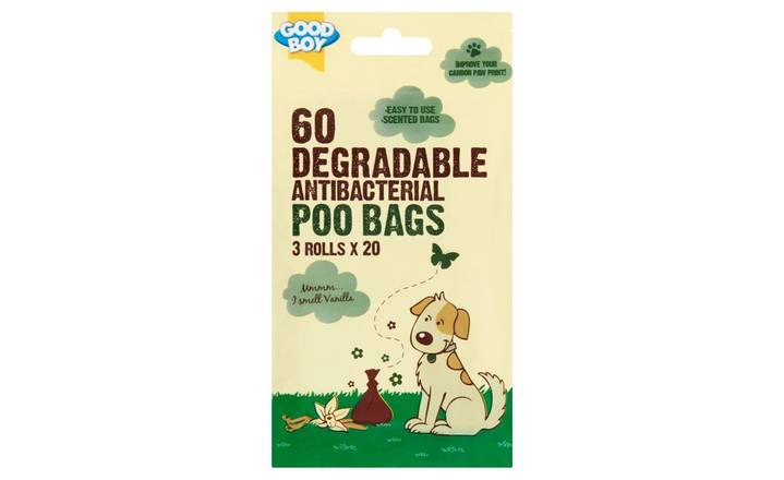 Good Boy 60 Degradable Antibacterial Poo Bags 3 Rolls x 20 (400061-CS)