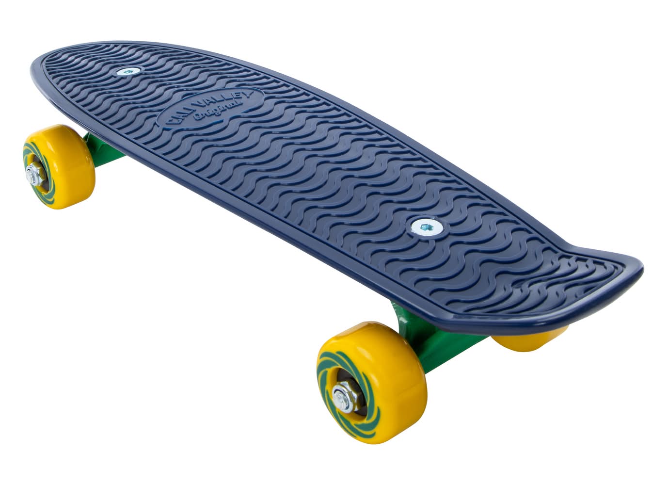 Mini Plastic Cruiser Skateboard 17in Navy Yellow