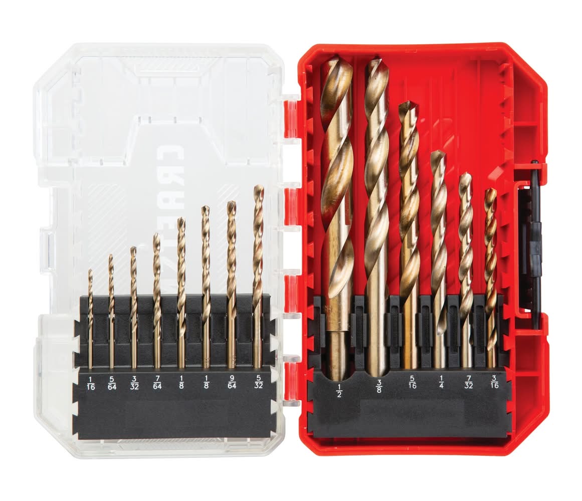 Craftsman Gold Oxide Drill Bit Set Round Shank 14 Pc
