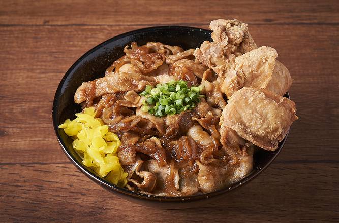 醤油�ガッツ・唐揚丼（大盛）  Soy Sauce Fried Chicken Rice Bowl (Regular Portion)