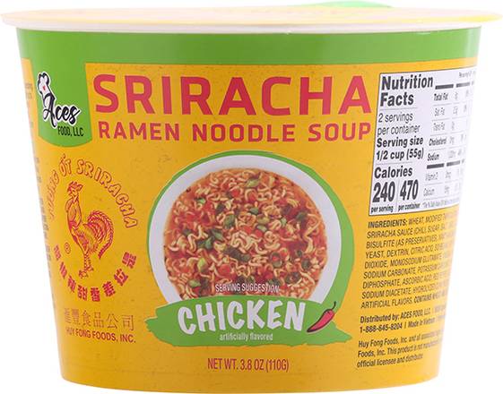 Aces Food Chicken Sriracha Ramen Noodle Soup (3.8 oz)