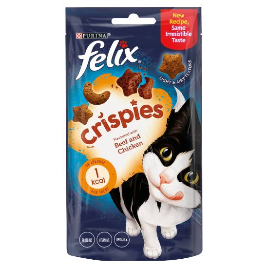Felix Crispies Adult Cat Treats With Beef & Chicken 45g
