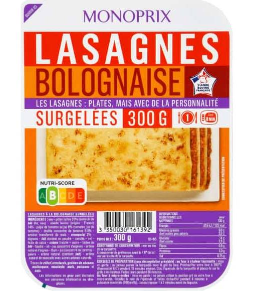 Monoprix - Lasagnes à la bolognaise (300g)