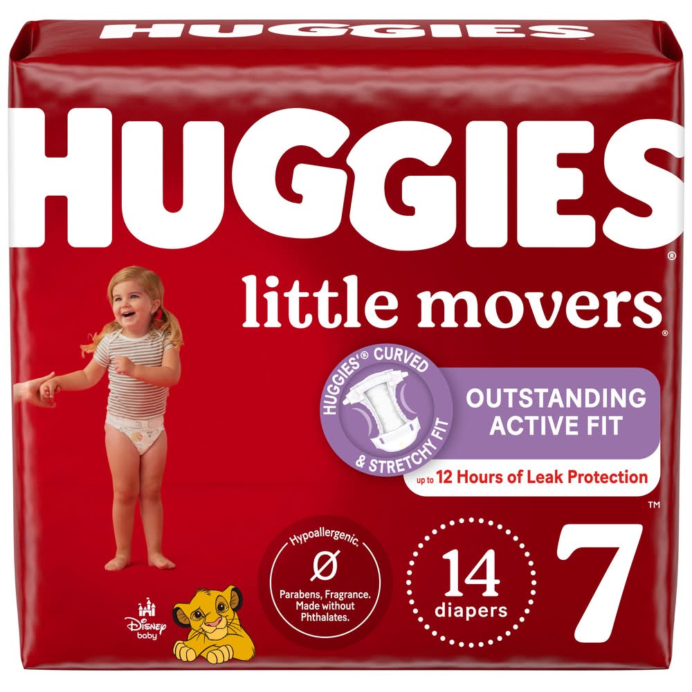 Huggies Little Movers Disney Baby Diapers, Size 7 (14 ct)