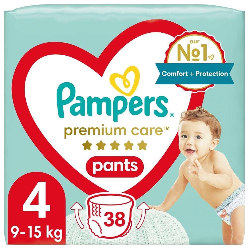 Pampers Premium Care Pieluchomajtki, rozmiar 4, 38 sztuk, 9kg-15kg