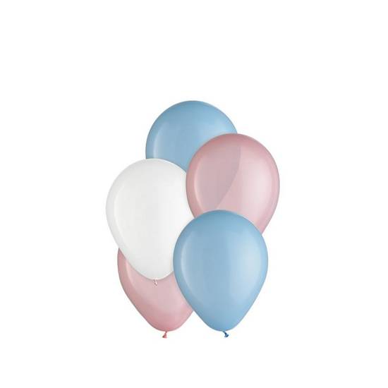 Uninflated 25ct, 5in, Gender Reveal 3-Color Mix Latex Balloons