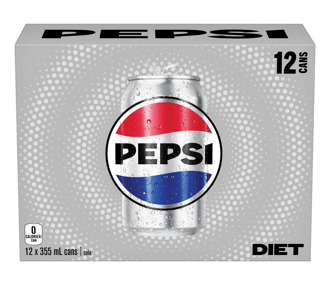 Pepsi Diet Cola (12 x 355 ml)