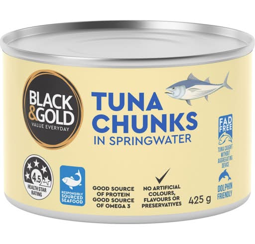 Black & Gold Tuna Springwater (425g)